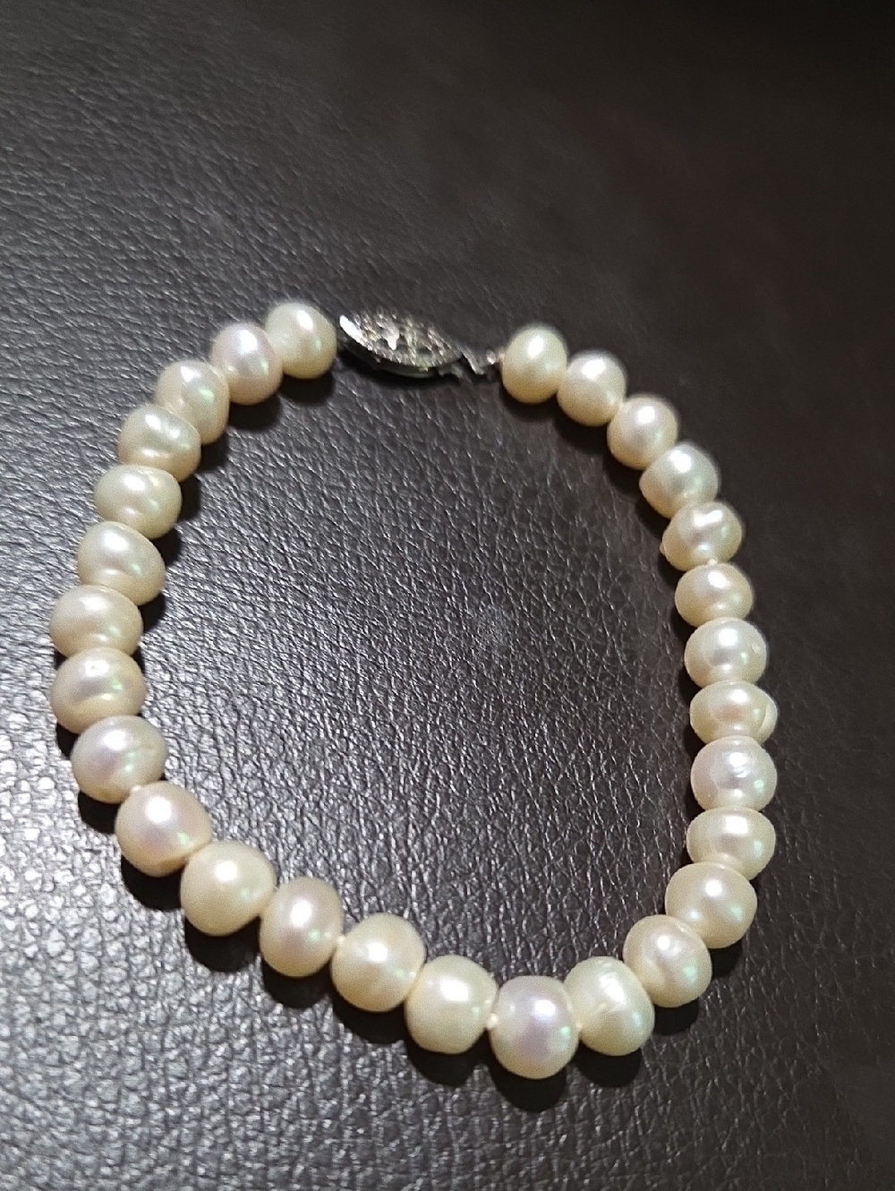 Sterling Sliver Classic White Pearl Bracelet - Elegant Women’s Jewelry